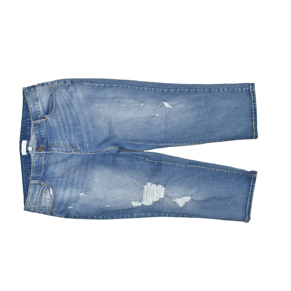 Lane Bryant Women's Distressed Mid-Rise Boyfriend Capri Jeans Zip Plus Size 18 - Picture 1 of 8